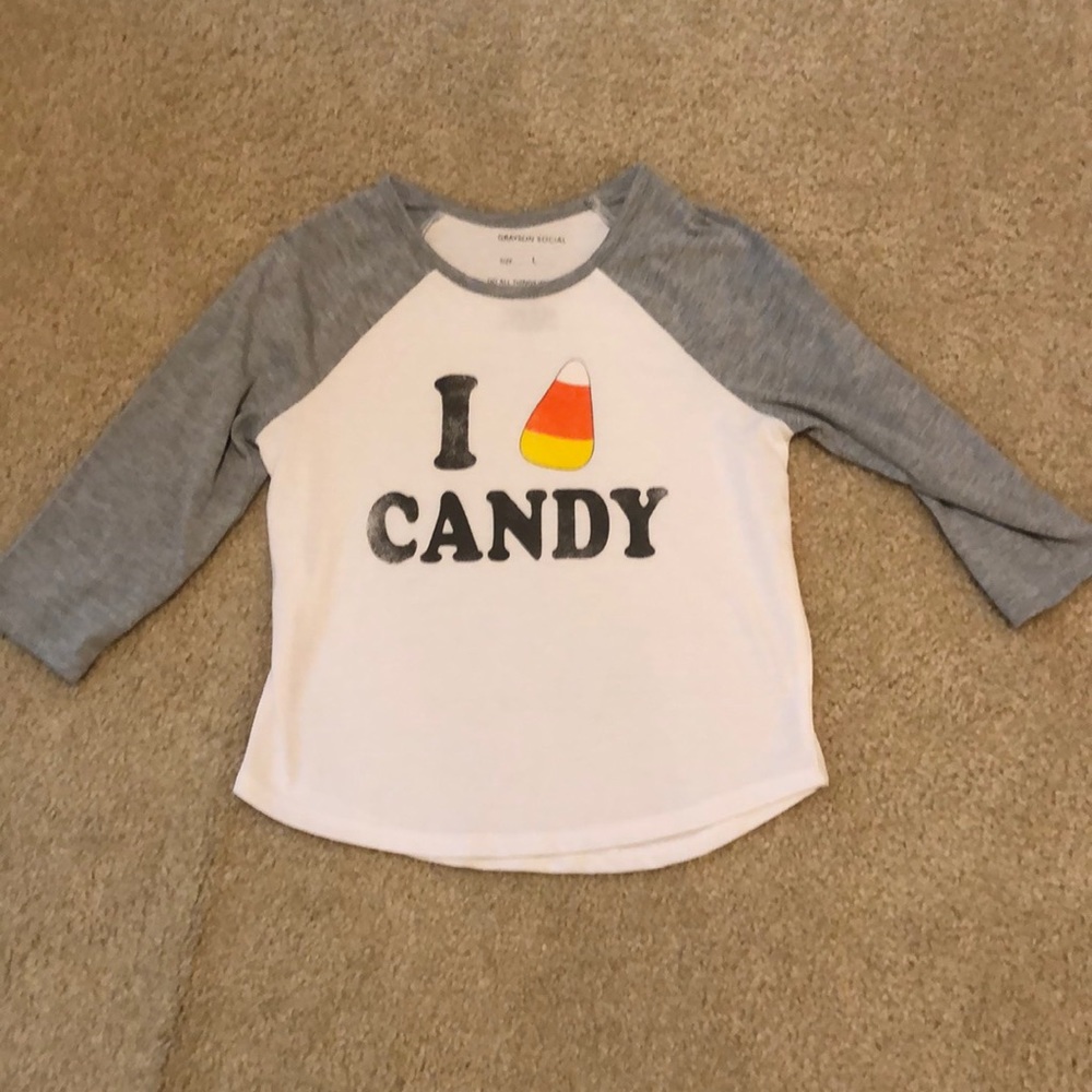 Halloween 3/4 sleeve candy corn tee